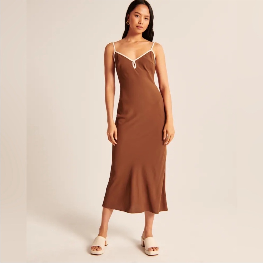 A&F Brown Midi Slip Dress